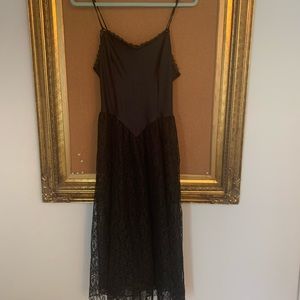 Black silk and lace dress